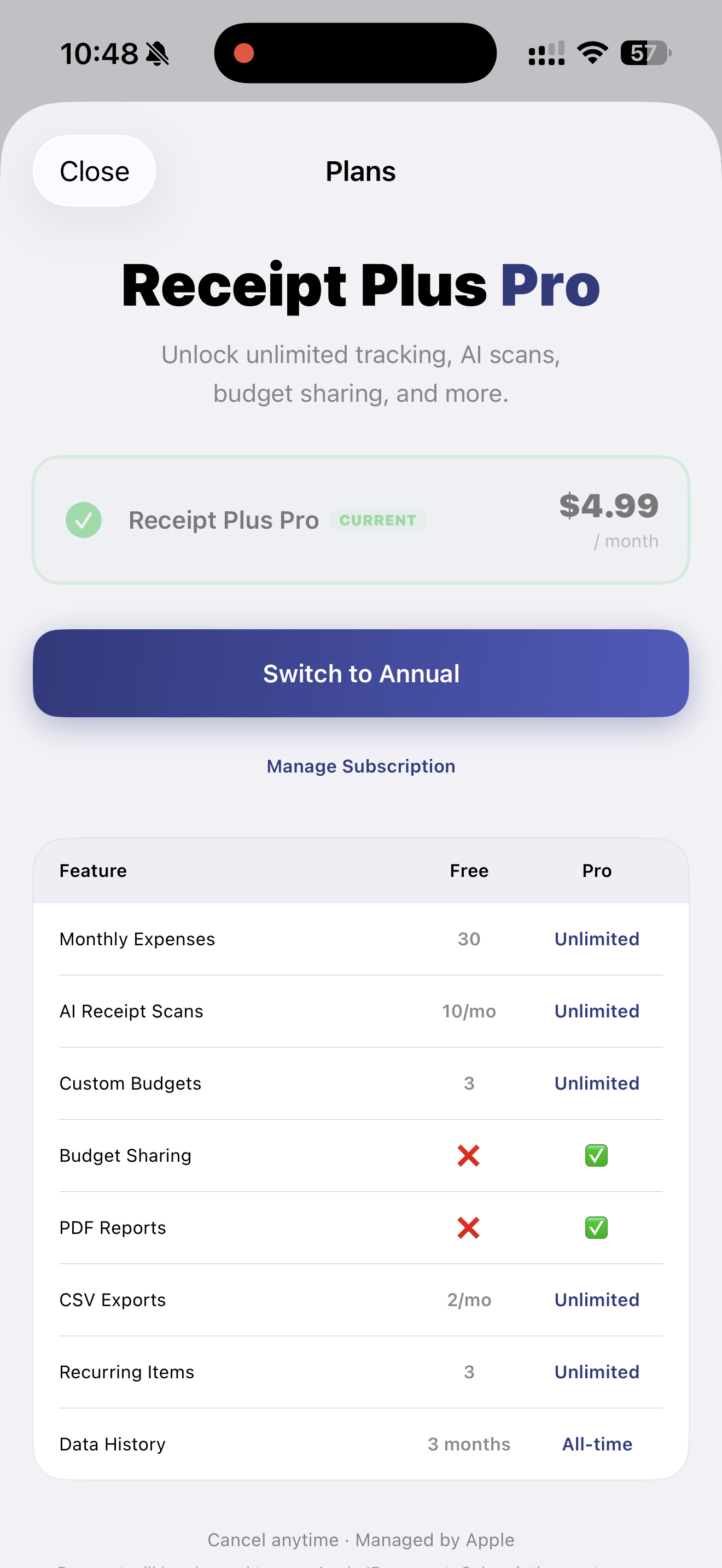 ReceiptPlus App Screen