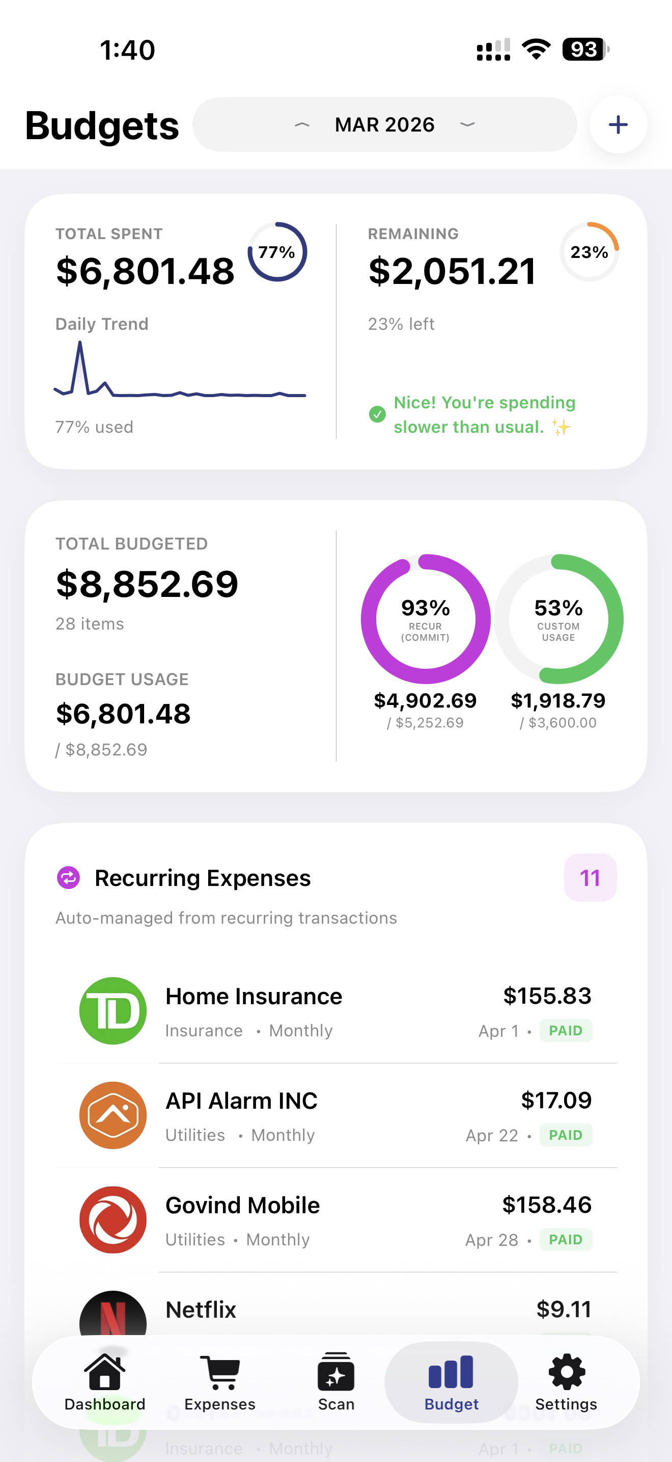 ReceiptPlus App Screen